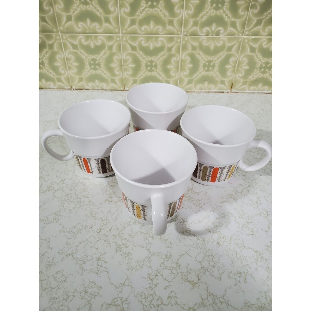 Vintage MCM Noritake Progression Mardi Gras 9019 Coffee Cups - Set of 4